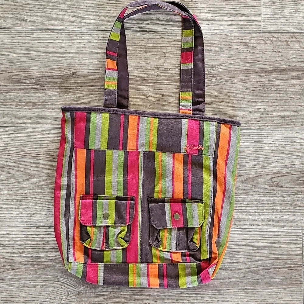Dakine Multicolor Reversible Striped Tote Bag